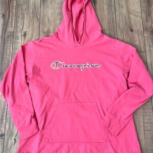 Women’s Champion Vibrant Pink Hoodie-Long Sleeve Tee